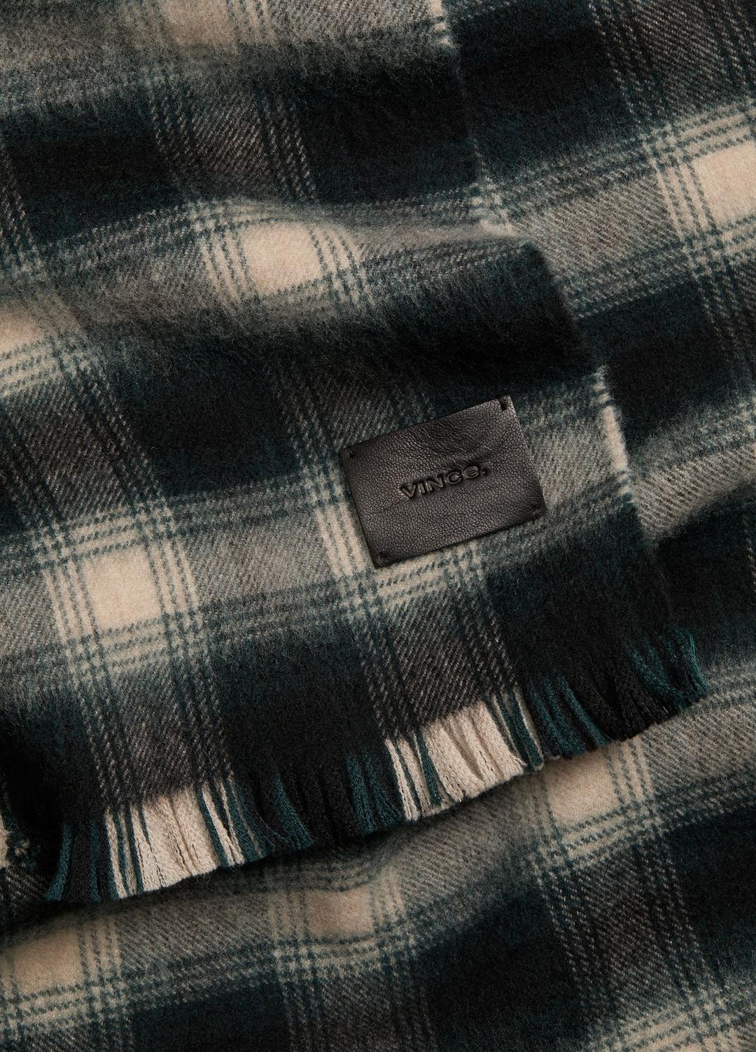 VINCE Men Brushed Plaid Wool Scarf in Scarves & Hats