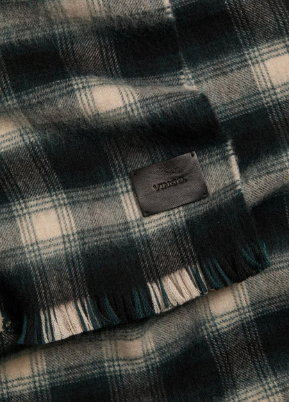 VINCE Men Brushed Plaid Wool Scarf in Scarves & Hats