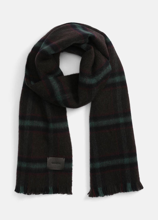 VINCE Men Brushed Holme Plaid Wool Scarf in Scarves & Hats