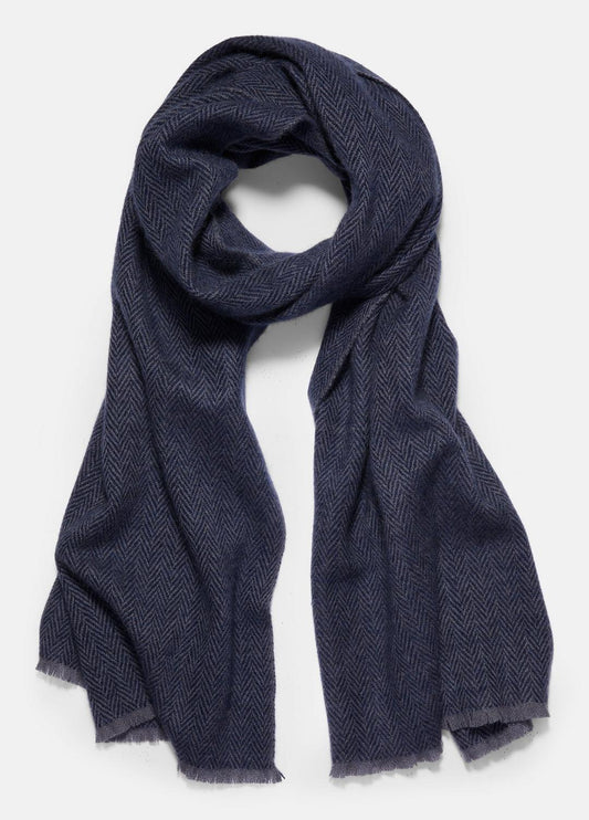 VINCE Men Herringbone Cashmere Scarf in Scarves & Hats