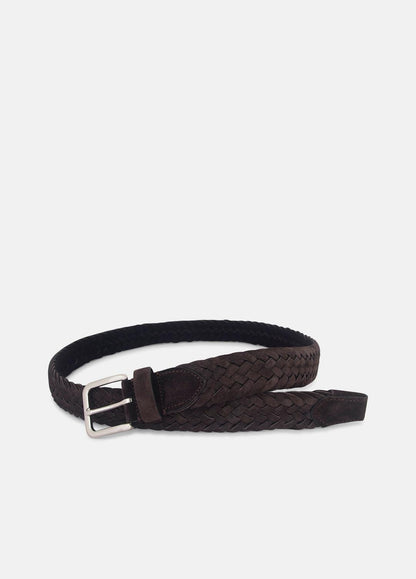 VINCE Men Men's 35mm Woven Suede Belt in Belts