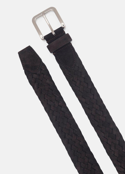 VINCE Men Men's 35mm Woven Suede Belt in Belts