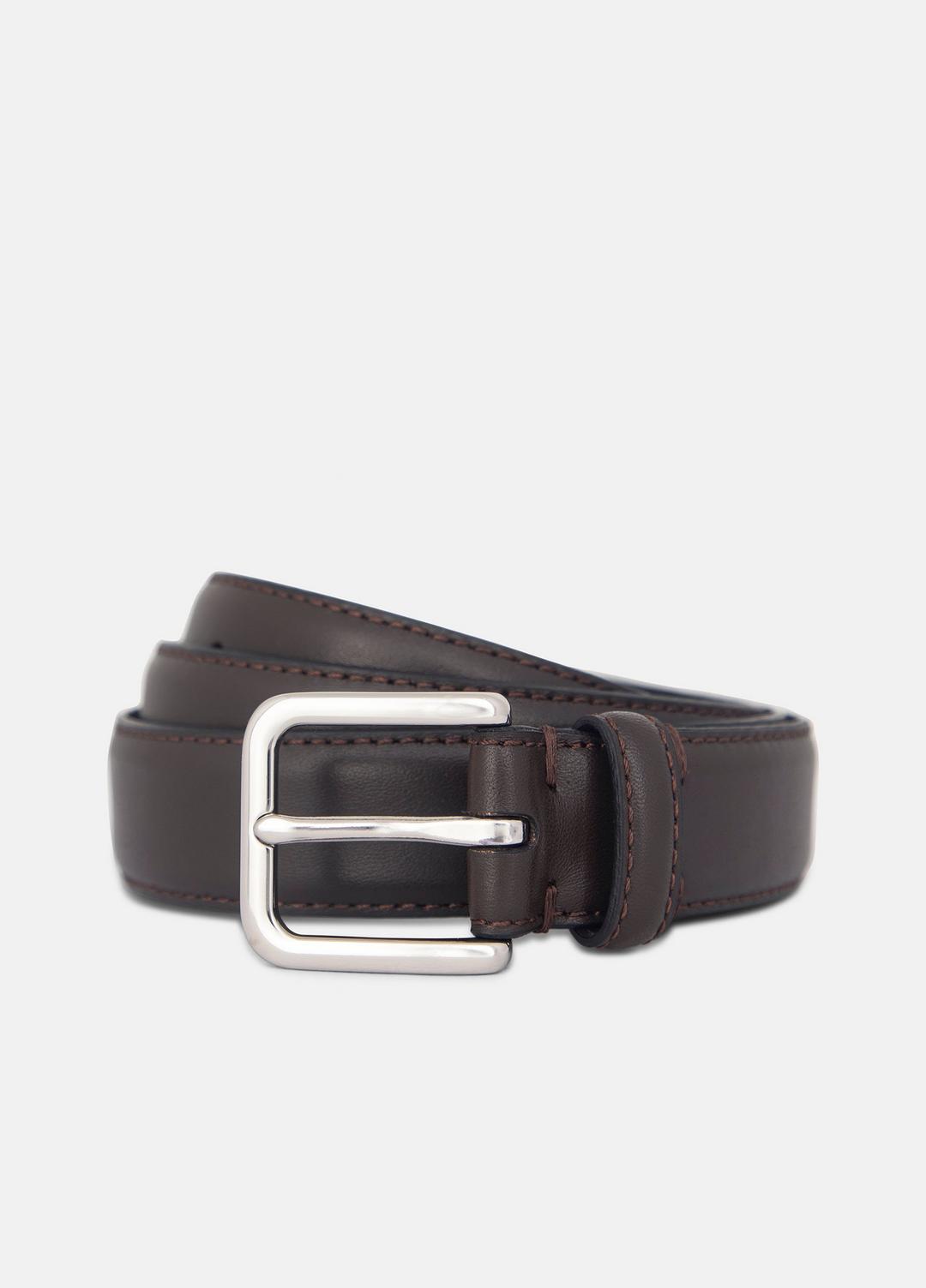VINCE Men Men’s 30mm Stitched Leather Belt in Belts