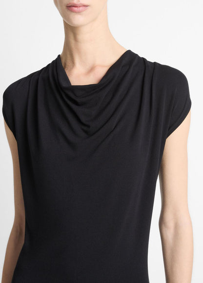 VINCE Sale Jersey Draped Cowl-Neck Dress in Dresses & Skirts