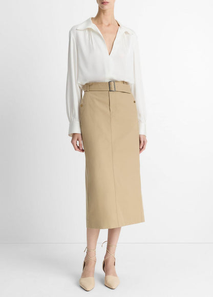 VINCE Sale Cotton Trench Pencil Skirt in Dresses & Skirts