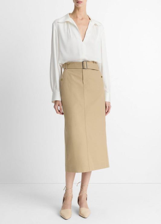 VINCE Sale Cotton Trench Pencil Skirt in Dresses & Skirts