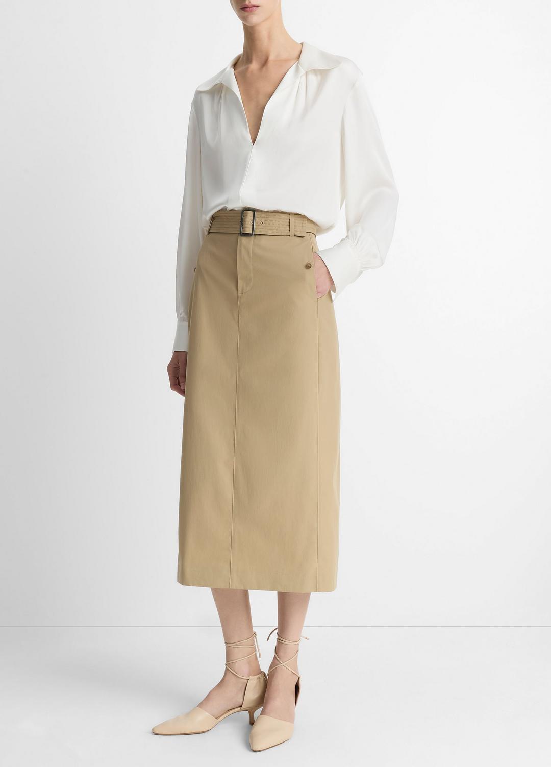 VINCE Sale Cotton Trench Pencil Skirt in Dresses & Skirts