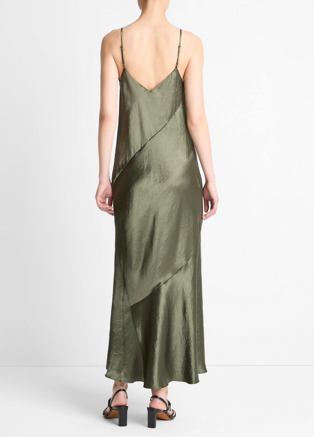VINCE Sale Paneled Satin Bias Slip Dress in Dresses & Skirts