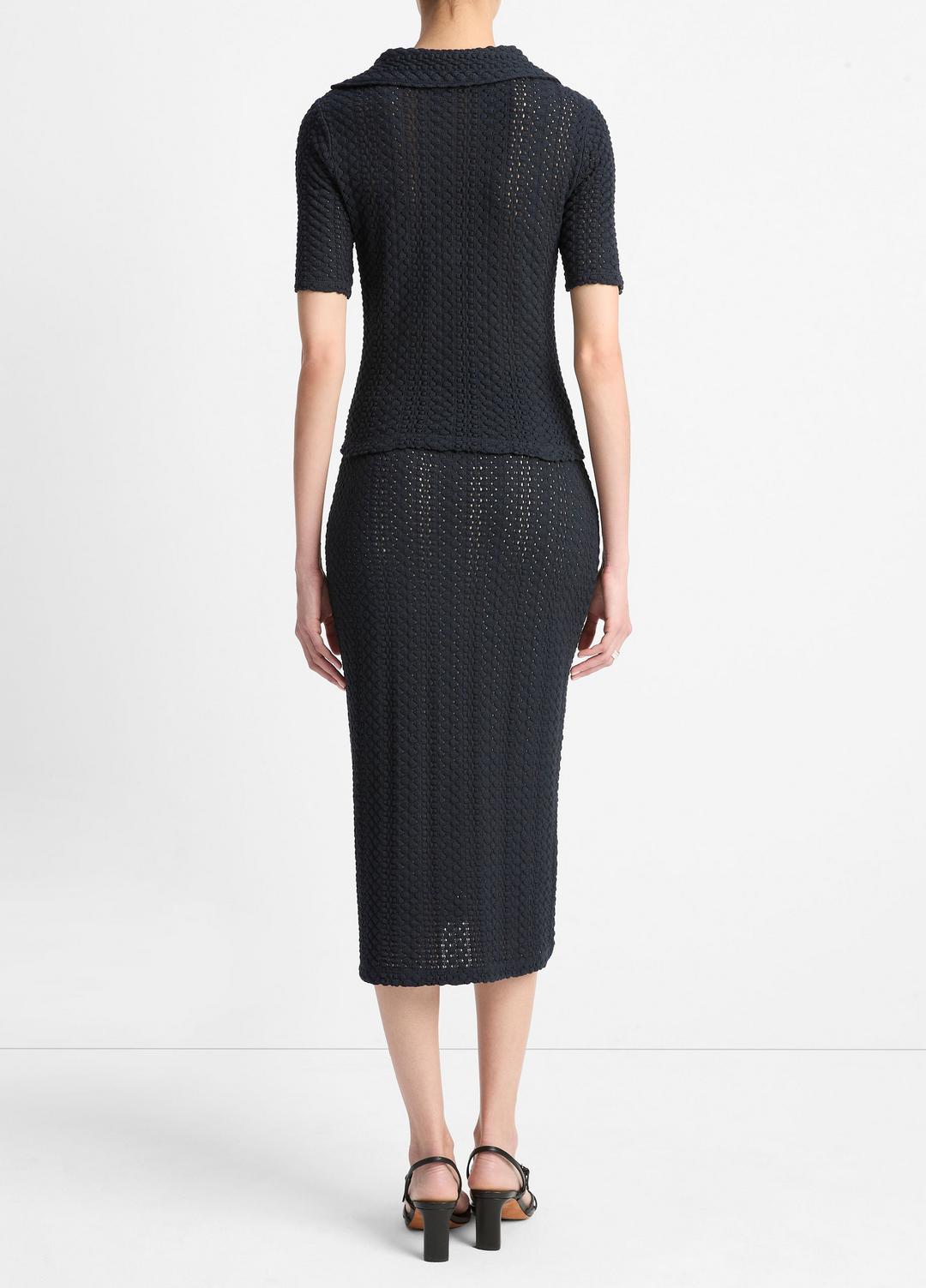 VINCE Sale Textural Cotton Midi Skirt in Dresses & Skirts