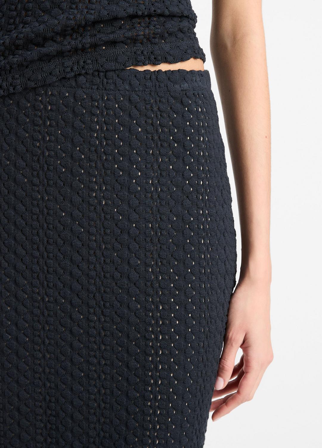 VINCE Sale Textural Cotton Midi Skirt in Dresses & Skirts