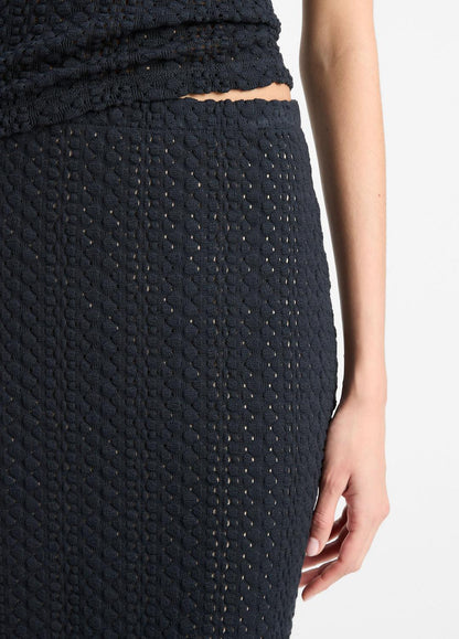 VINCE Sale Textural Cotton Midi Skirt in Dresses & Skirts