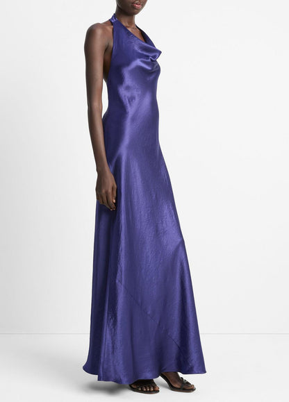 VINCE Sale Satin Cowl-Neck Maxi Dress in Dresses & Skirts