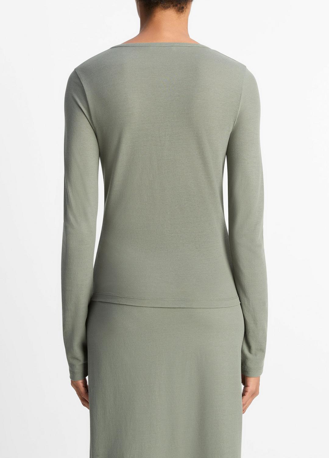VINCE Sale Cotton Crepe Jersey Cardigan in Shirts & Tees