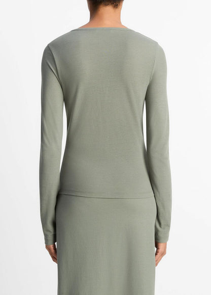 VINCE Sale Cotton Crepe Jersey Cardigan in Shirts & Tees