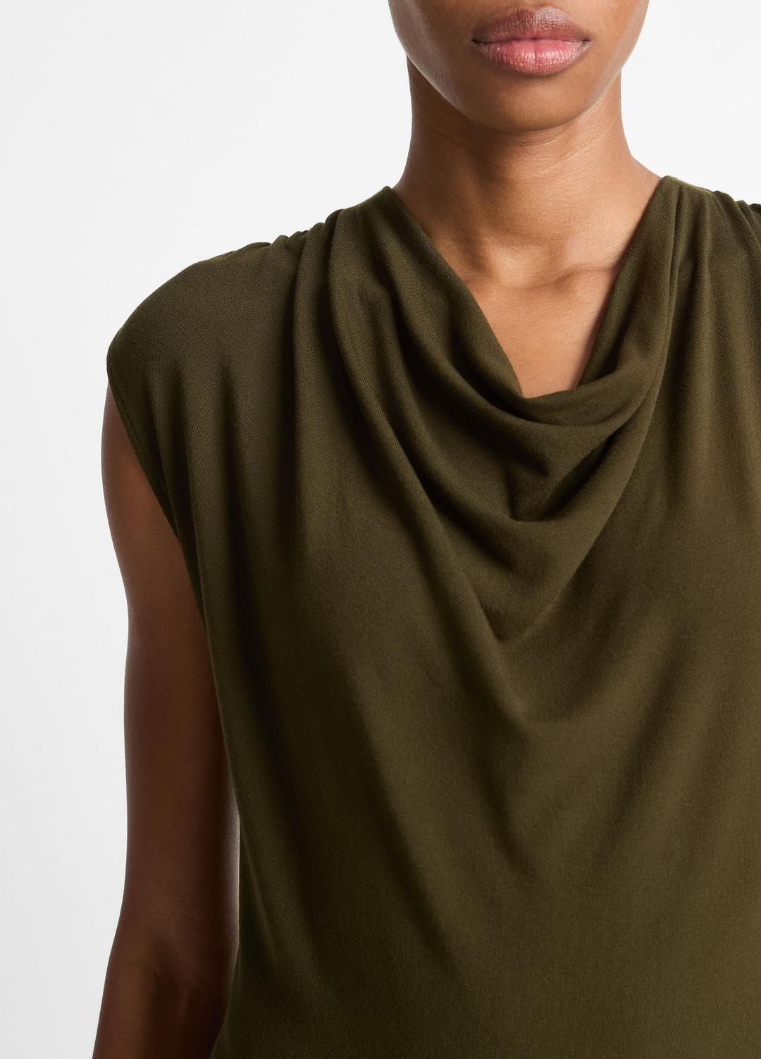 VINCE Sale Jersey Draped Cowl-Neck Dress in Dresses & Skirts