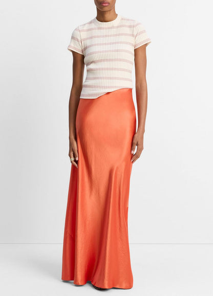VINCE Sale Striped Ribbed Cotton-Blend Top in Shirts & Tees