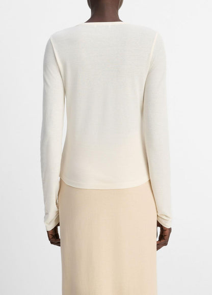 VINCE Sale Cotton Crepe Jersey Cardigan in Shirts & Tees