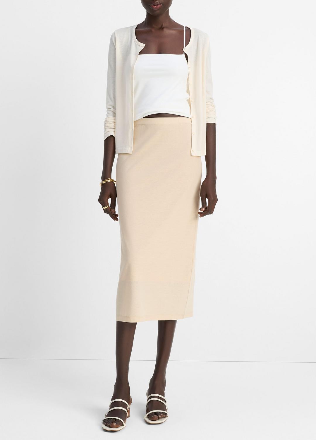 VINCE Sale Cotton Crepe Jersey Cardigan in Shirts & Tees