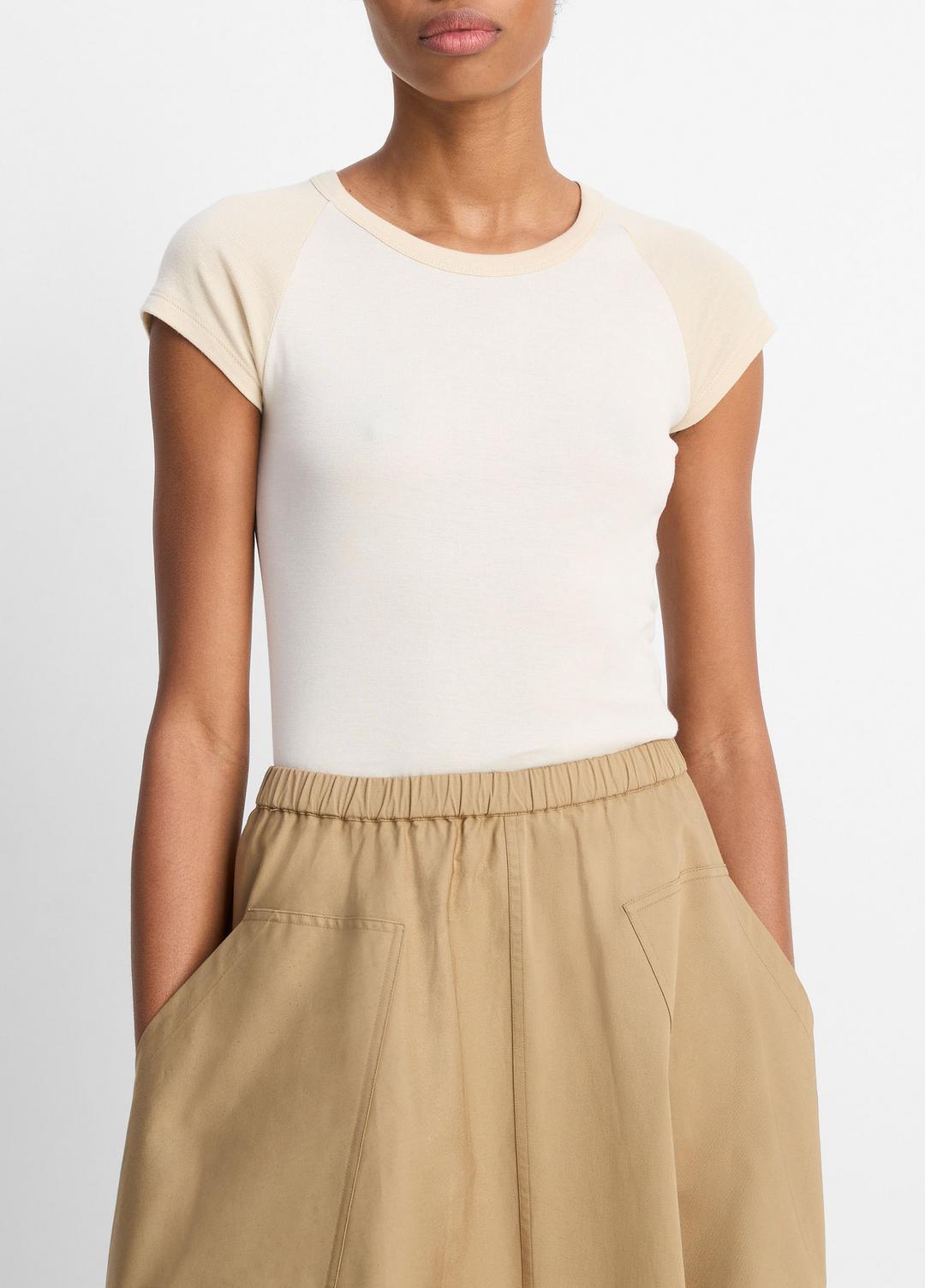 VINCE Sale Colorblock Pima Cotton Raglan T-Shirt in Shirts & Tees