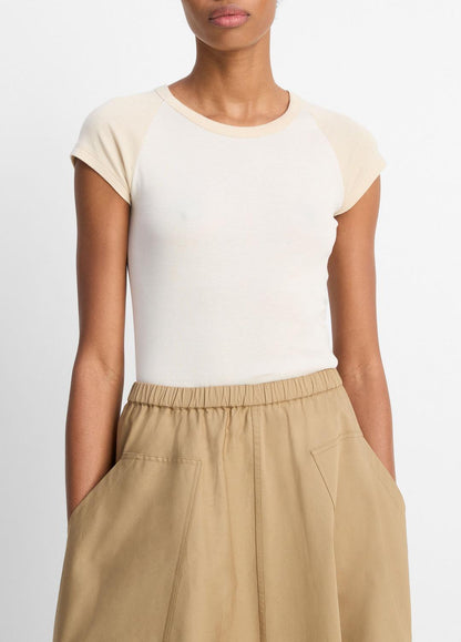 VINCE Sale Colorblock Pima Cotton Raglan T-Shirt in Shirts & Tees