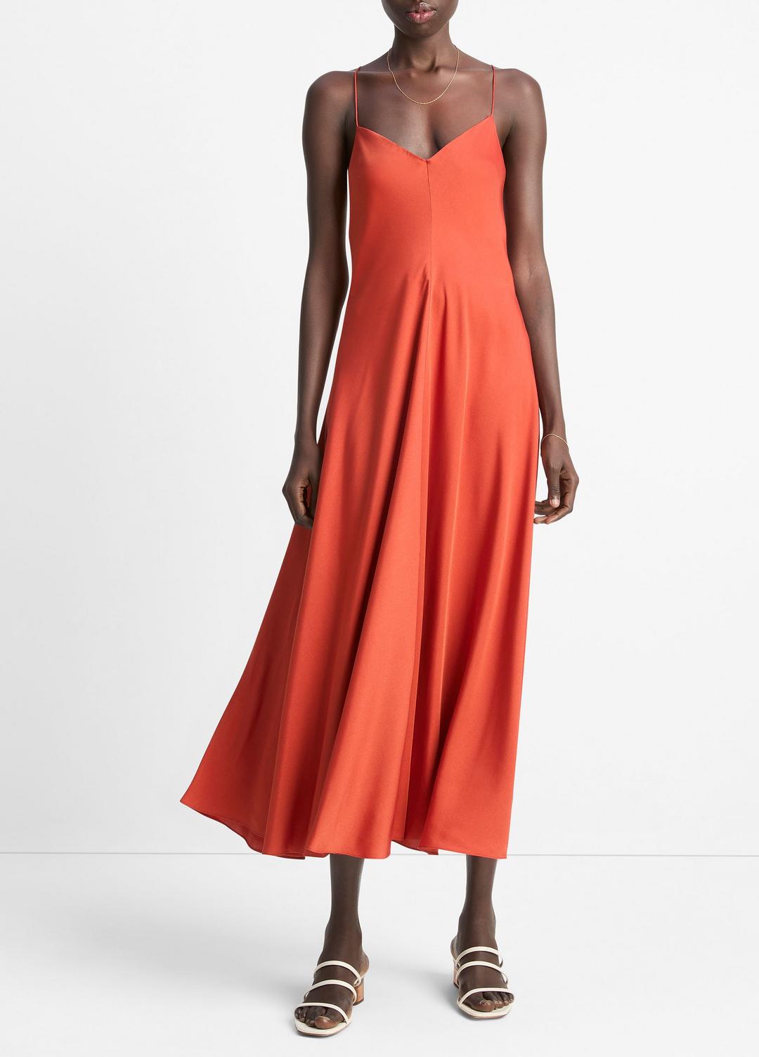 VINCE Sale Silk-Blend A-Line Slip Dress in Dresses & Skirts