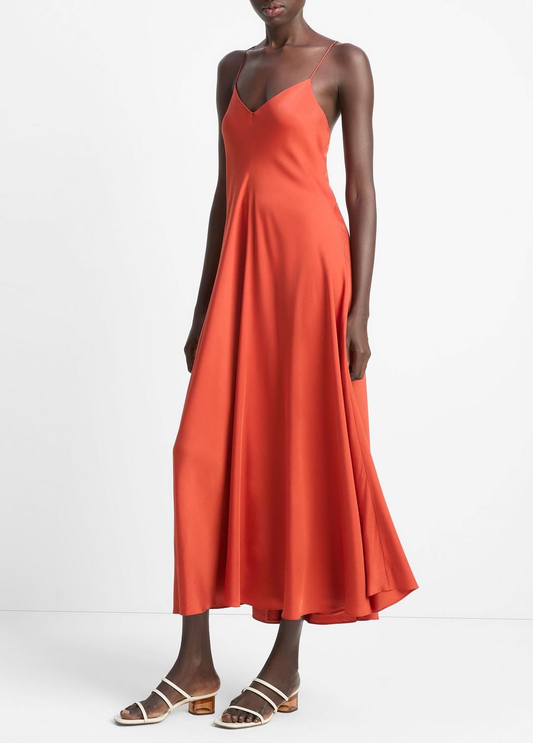 VINCE Sale Silk-Blend A-Line Slip Dress in Dresses & Skirts