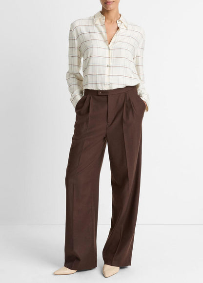 VINCE Sale Checked Plaid Button-Front Shirt in Shirts & Tees