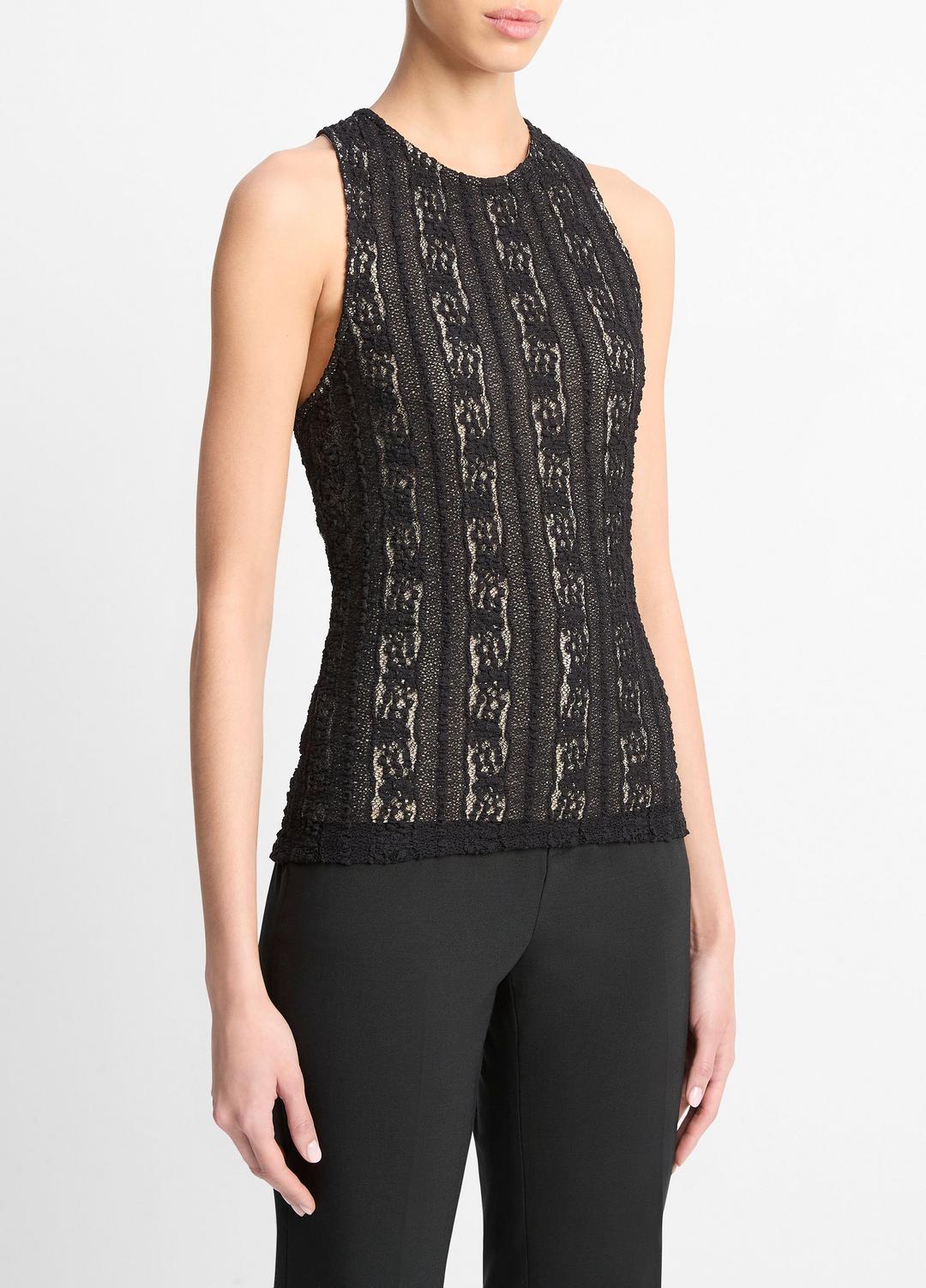 VINCE Sale Smocked Lace Shell in Shirts & Tees