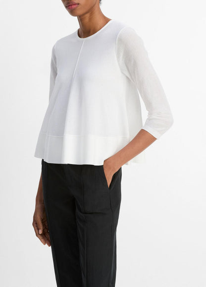 VINCE Sale Italian Cotton-Blend A-Line Sweater in Sweaters
