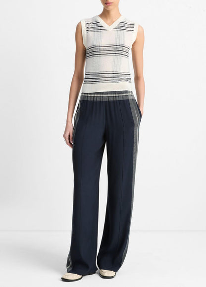 VINCE Sale Featherweight Plaid Wool Sweater Vest in Sweaters