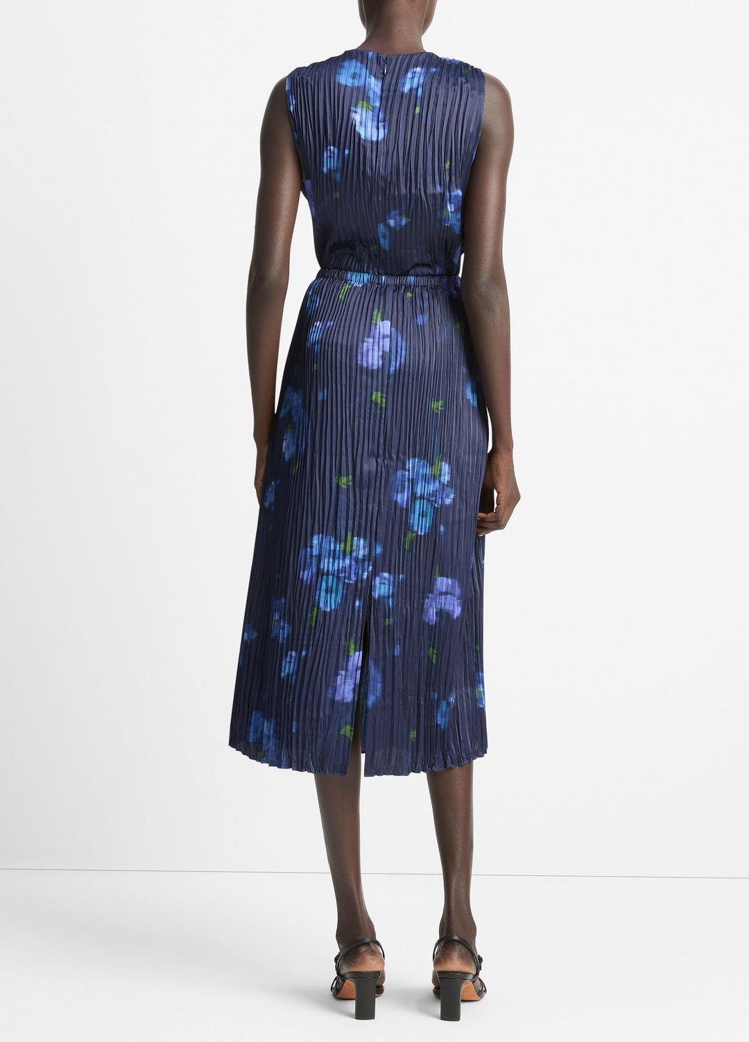 VINCE Sale Poppy Blur Crushed Satin Column Skirt in Dresses & Skirts
