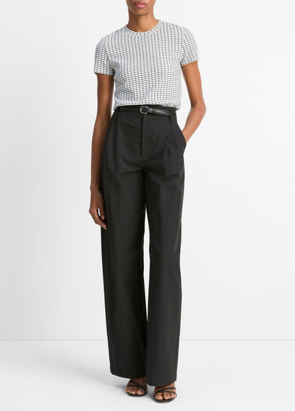 VINCE Sale Checked Smocked T-Shirt in Shirts & Tees