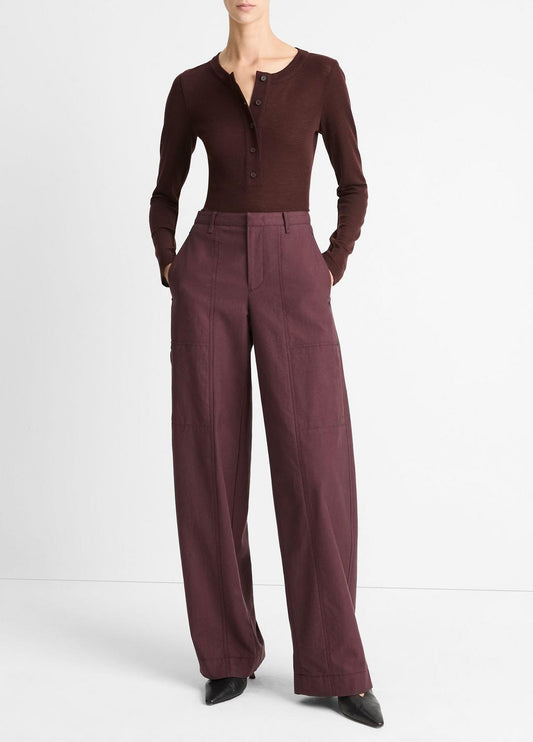 VINCE Sale Wool Long-Sleeve Henley in Shirts & Tees