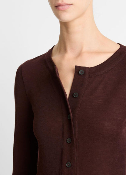 VINCE Sale Wool Long-Sleeve Henley in Shirts & Tees