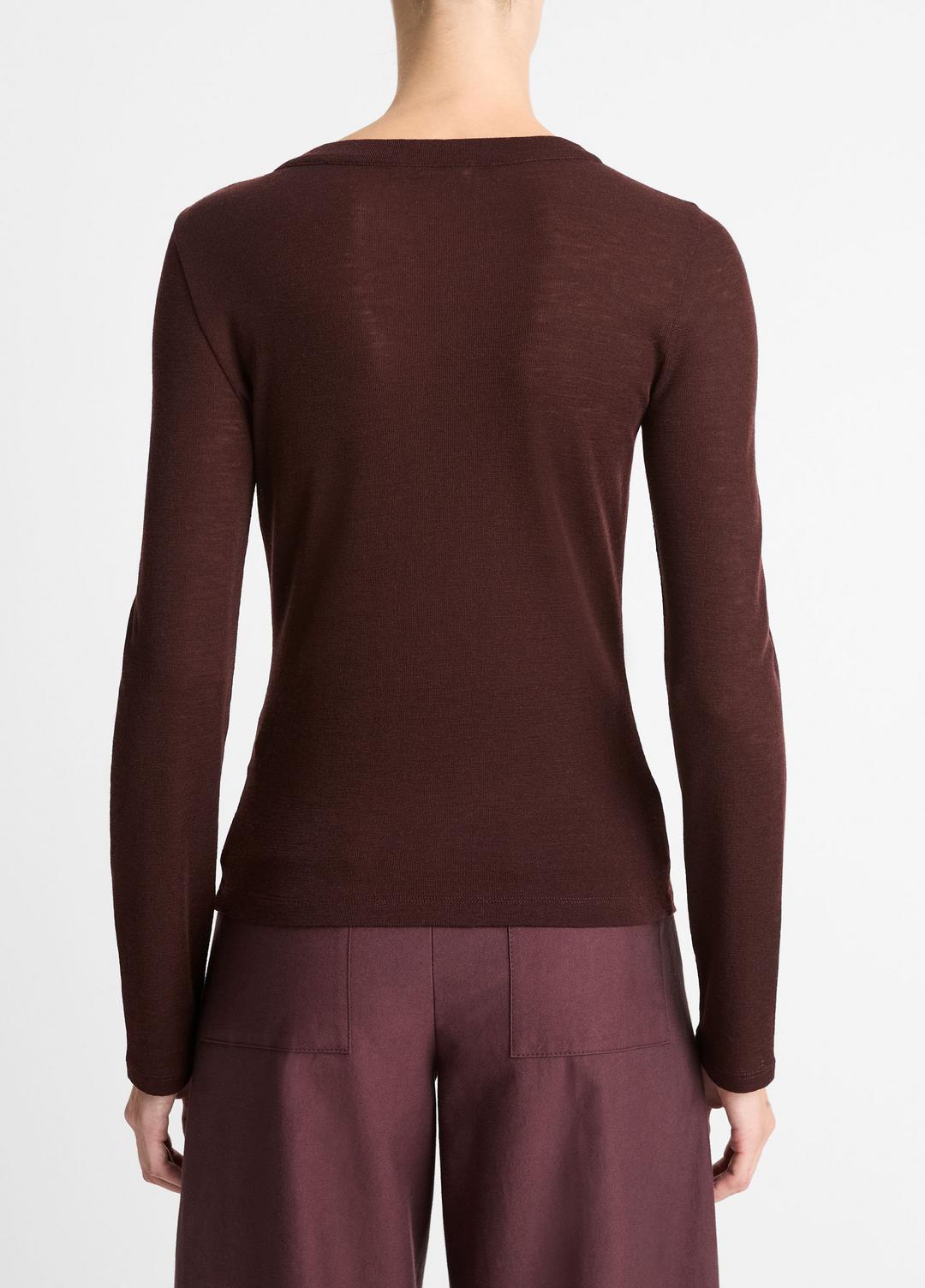 VINCE Sale Wool Long-Sleeve Henley in Shirts & Tees