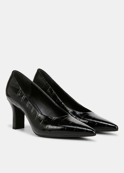 VINCE Sale Diane Croc-Embossed Leather Pump in Shoes