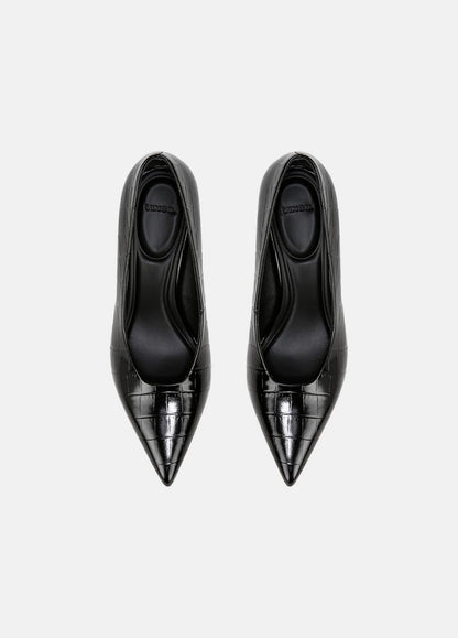 VINCE Sale Diane Croc-Embossed Leather Pump in Shoes