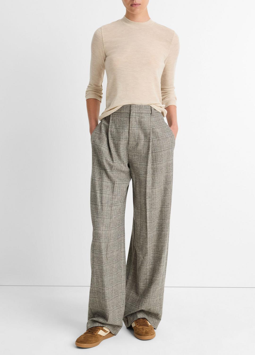 VINCE Sale Wool Three-Quarter-Sleeve Mock-Neck Top in Shirts & Tees
