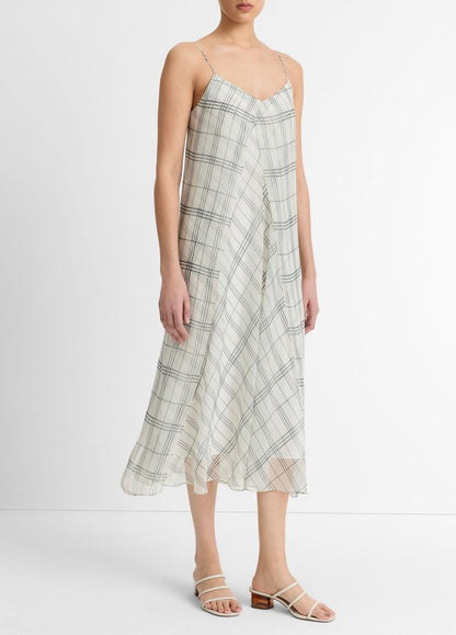 VINCE Sale Fenced Plaid Layered Dress in Dresses & Skirts