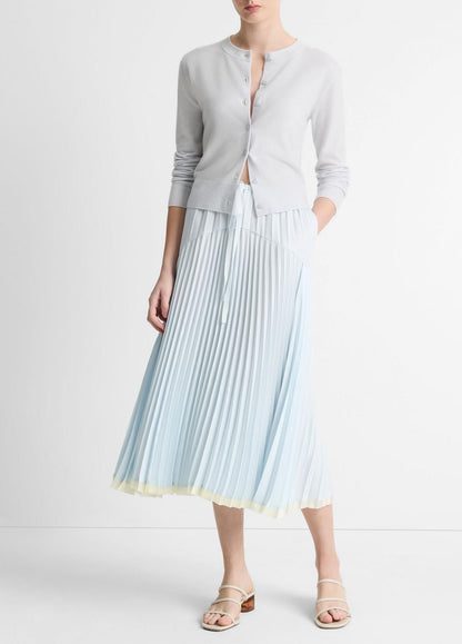 VINCE Sale Pleated Satin Tiered Skirt in Dresses & Skirts