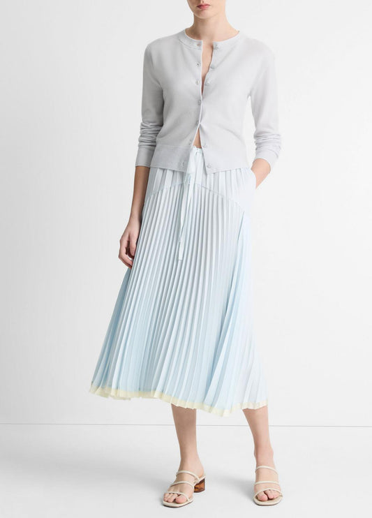 VINCE Sale Pleated Satin Tiered Skirt in Dresses & Skirts