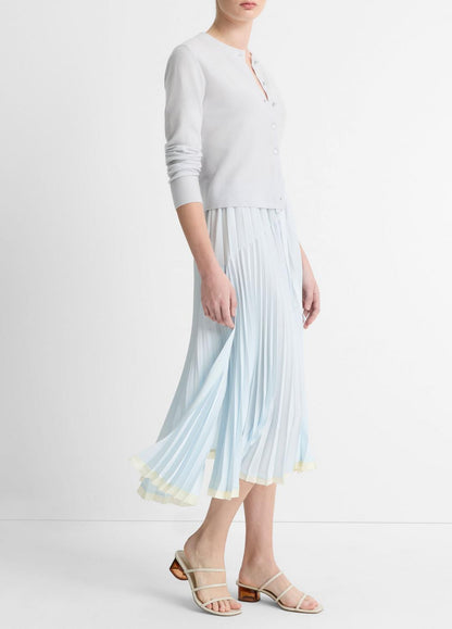 VINCE Sale Pleated Satin Tiered Skirt in Dresses & Skirts