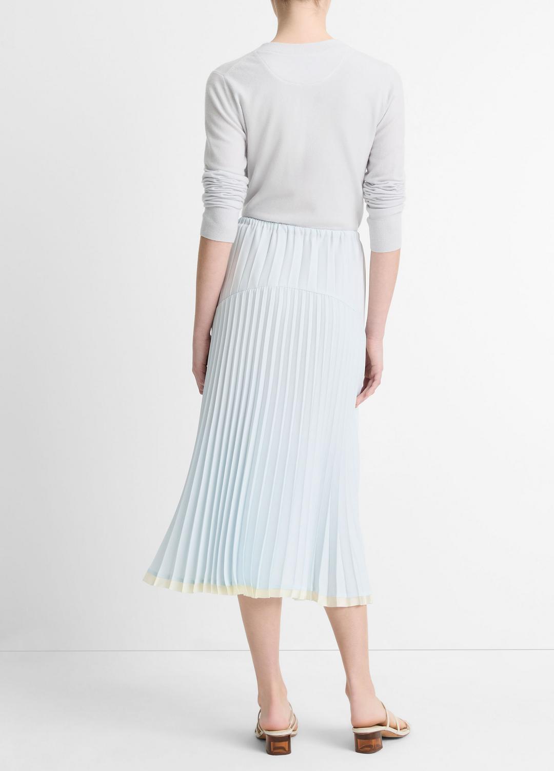 VINCE Sale Pleated Satin Tiered Skirt in Dresses & Skirts