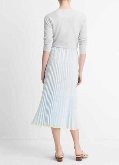 VINCE Sale Pleated Satin Tiered Skirt in Dresses & Skirts