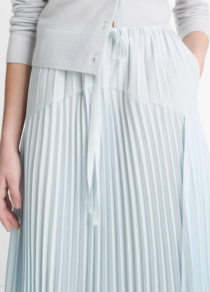 VINCE Sale Pleated Satin Tiered Skirt in Dresses & Skirts