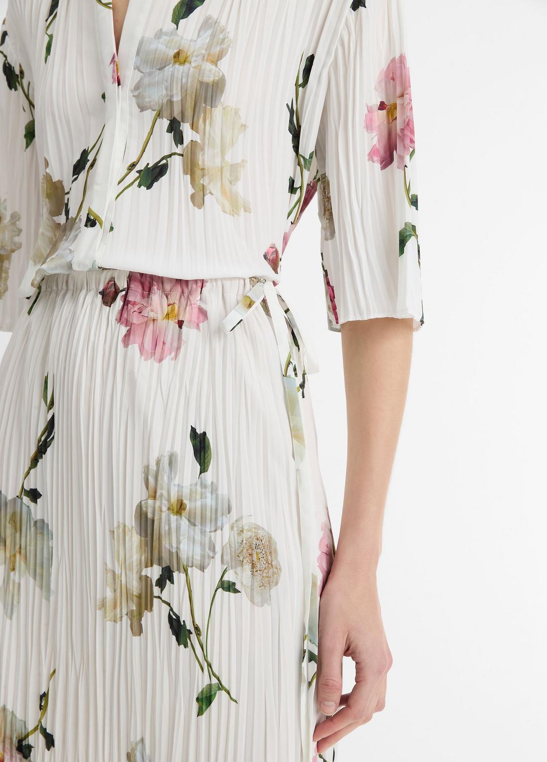 VINCE Sale Wilted Peony Pleated Side-Tie Skirt in Dresses & Skirts