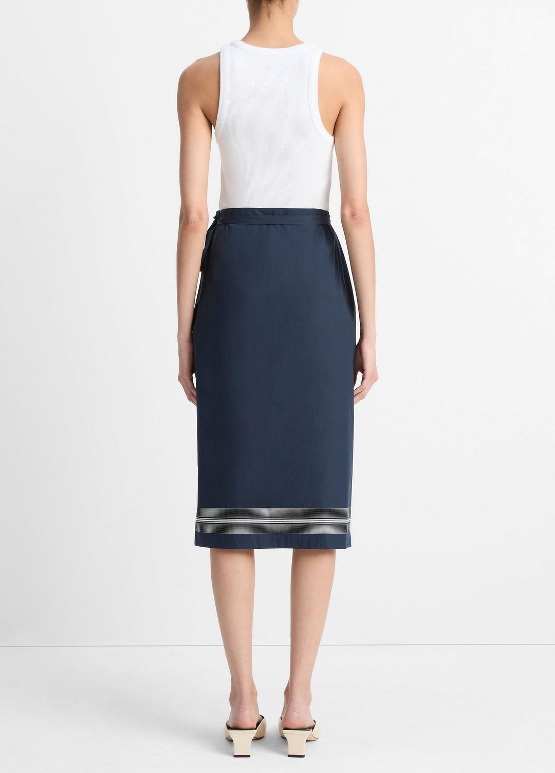 VINCE Sale Handkerchief-Stripe Straight Wrap Skirt in Dresses & Skirts