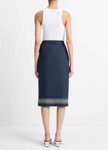 VINCE Sale Handkerchief-Stripe Straight Wrap Skirt in Dresses & Skirts