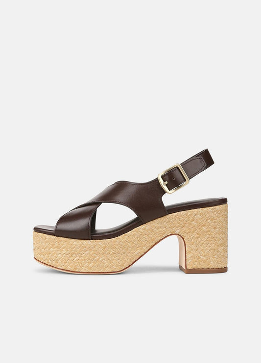 VINCE Sale Clementina Leather Platform Sandal in Shoes
