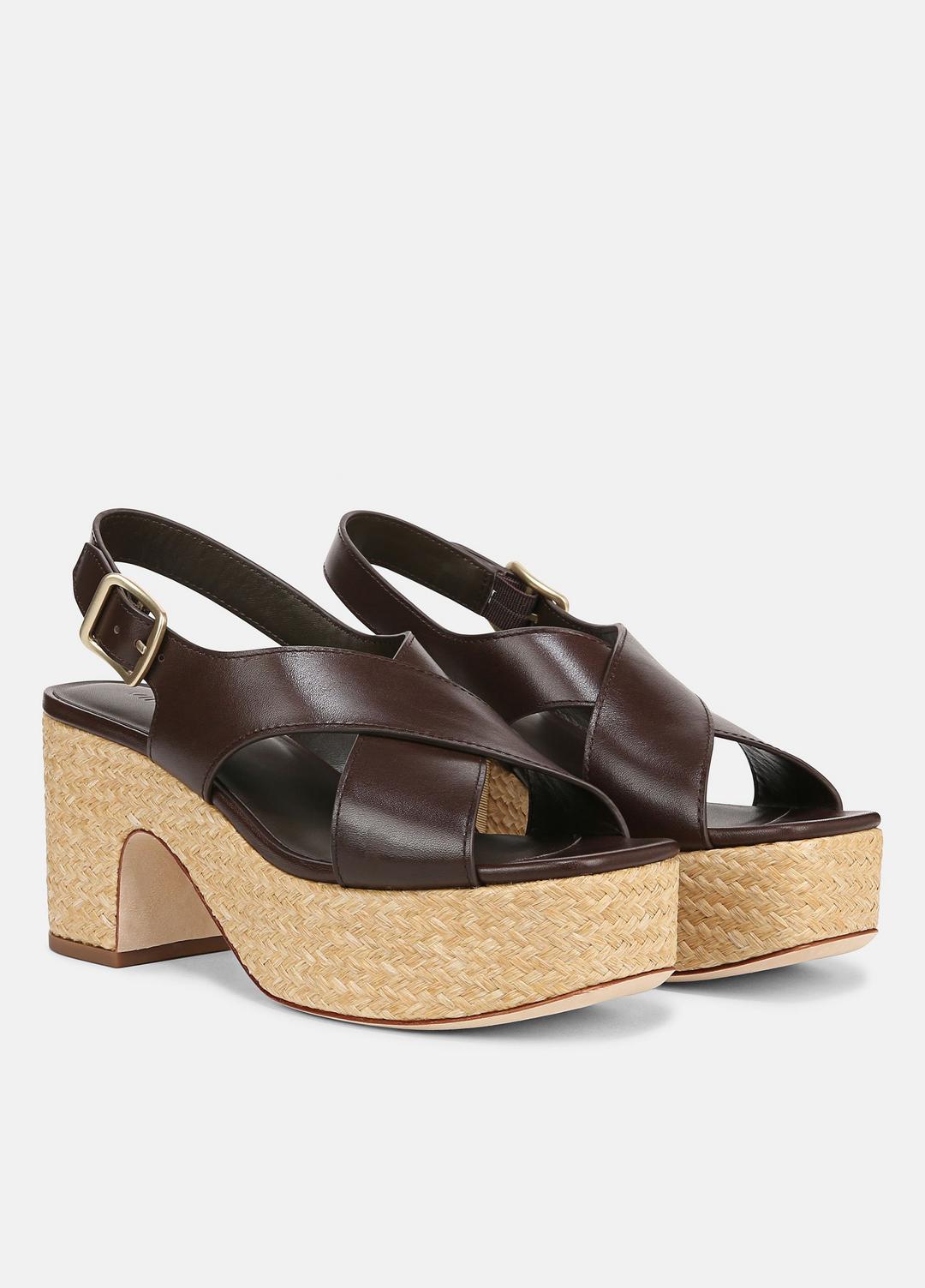 VINCE Sale Clementina Leather Platform Sandal in Shoes